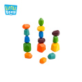 Educational juguetes Children Gift Rainbow Stone Set Creative Montessori Wooden Balancing Building Blocks Stacking Toys For Kids